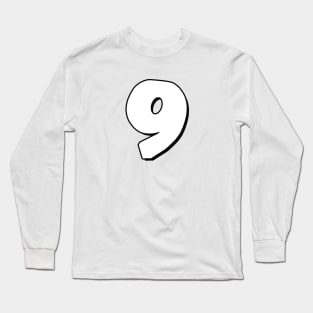 Number 9 white / black Long Sleeve T-Shirt